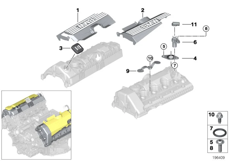 BMW Abdichtung E53 E60 E61 E63 E64 E65 E66 E70 11127518420