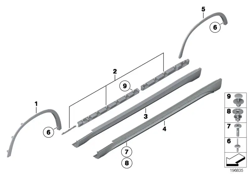 BMW Abdeckung Schweller links E84 51772993563 - Bildposition 04