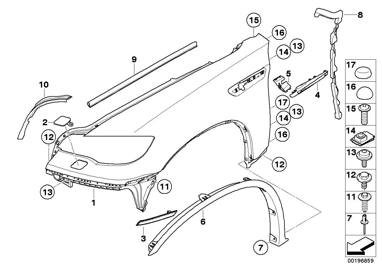 BMW Dichtung links E70 E71 E72 51767185551 - Bildposition 10