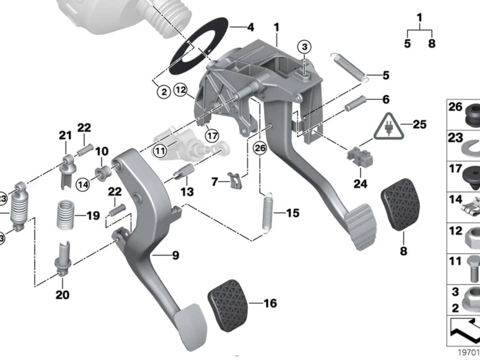 BMW Anschlagpuffer Kupplungspedal E36 E12 E21 E23 E24 E28 E30 E31 E32 E34 E38 E39 E46 E53 E81 E82 E83 E84 E87 E88 E89 E90 E91 E92 E93 F20 F21 F22 F23 F30 F31 F32 F33 F34 F36 F80 F82 F83 F87 F87N R50 R52 R53 R55 R56 R57 R58 R59 R60 R61 35311103849