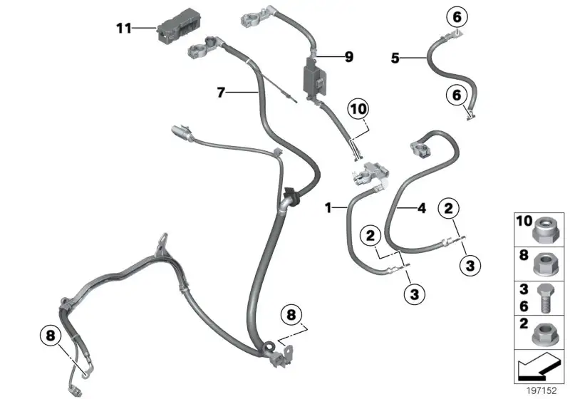 BMW Batteriekabel minus 12427534570 - Bildposition 04