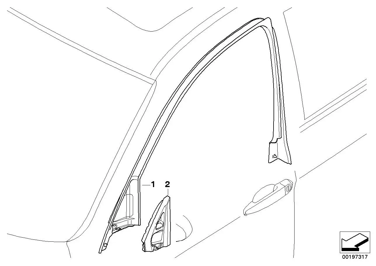 BMW Abdeckung Fensterrahmen Tür vorne links E90 E91 51337120655 -