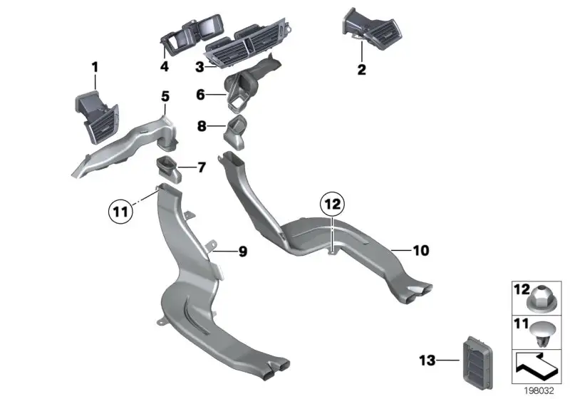 BMW Frischluftgrill links E84 64229258362