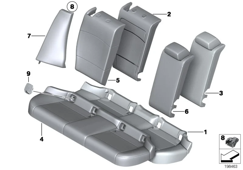 BMW Blende Isofix E81 E82 E84 E87 E90 E91 F20 52207118674