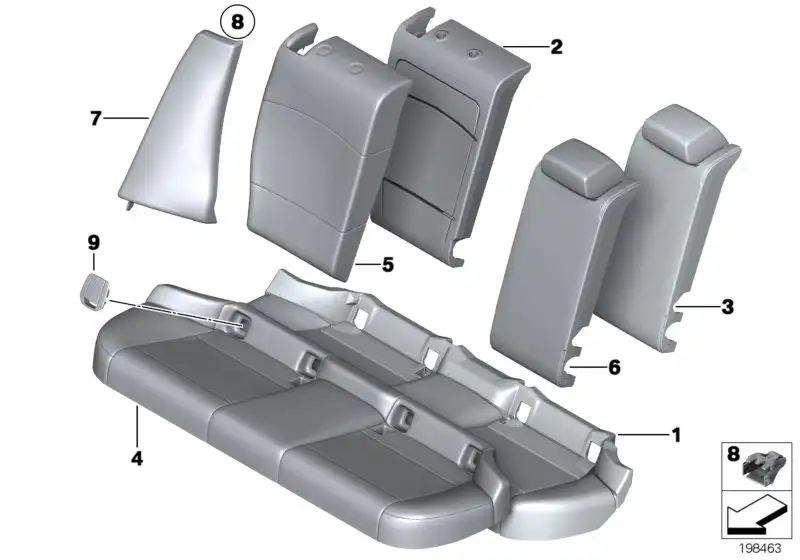 BMW Blende Isofix E81 E82 E84 E87 E90 E91 F20 52207118674 - 1er,