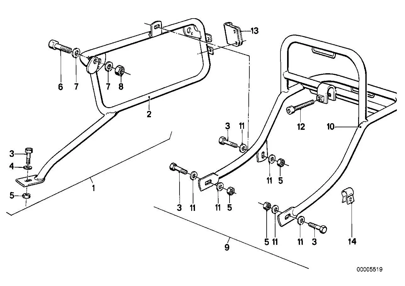 BMW Kofferhalter links 46542300122