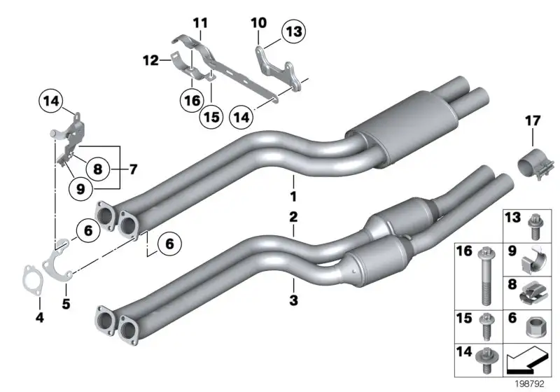 BMW Abgasrohre mit Vorschalldämpfer E89 18307591459