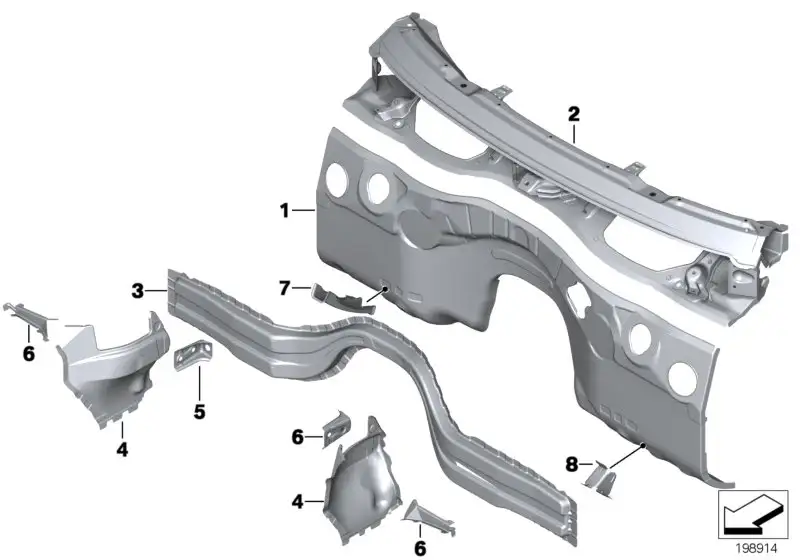 BMW Stirnwand E81 E82 E84 E87 E88 E90 E91 E92 E93 41137152823 - B