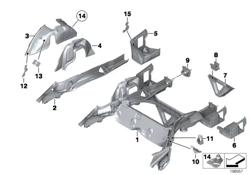 BMW Aufnahme Stossfänger links E81 E82 E84 E87 E88 E90 E91 E92 E9