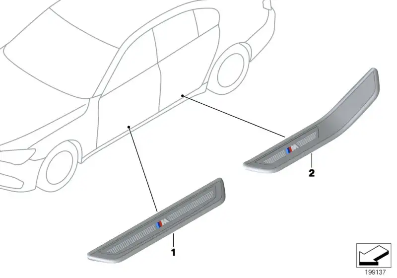 BMW M Blende Einstieg hinten links F02 51478046291