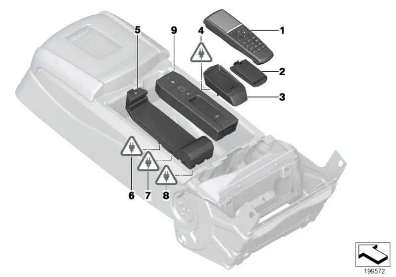BMW Ladeschale Bluetooth Bedienhörer F01 F02 F04 84109134343