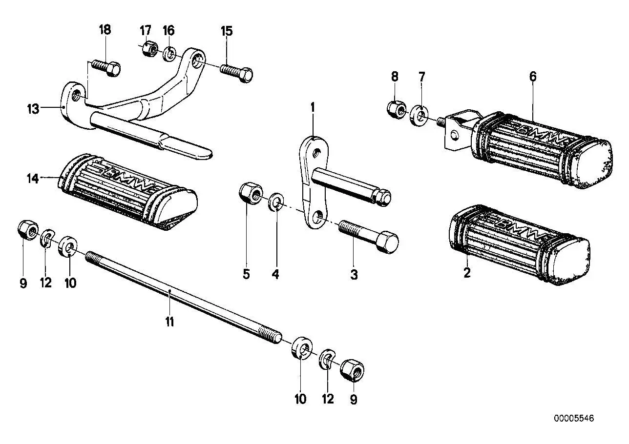 BMW Fussraste R45 R45T R65 R65T 46711230477