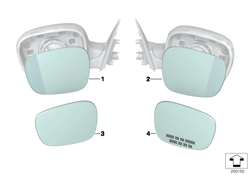 BMW Spiegelglas Weitwinkel rechts E84 F25 51162991660