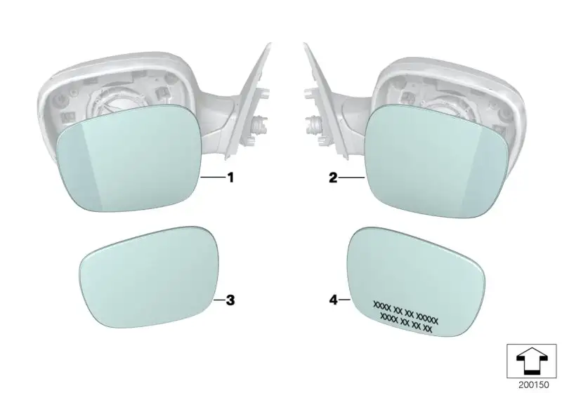 BMW Spiegelglas Weitwinkel rechts E84 F25 51162991660