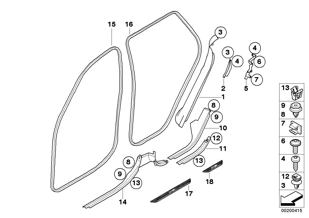 BMW Kantenschutz Tür hinten E70 51727333608