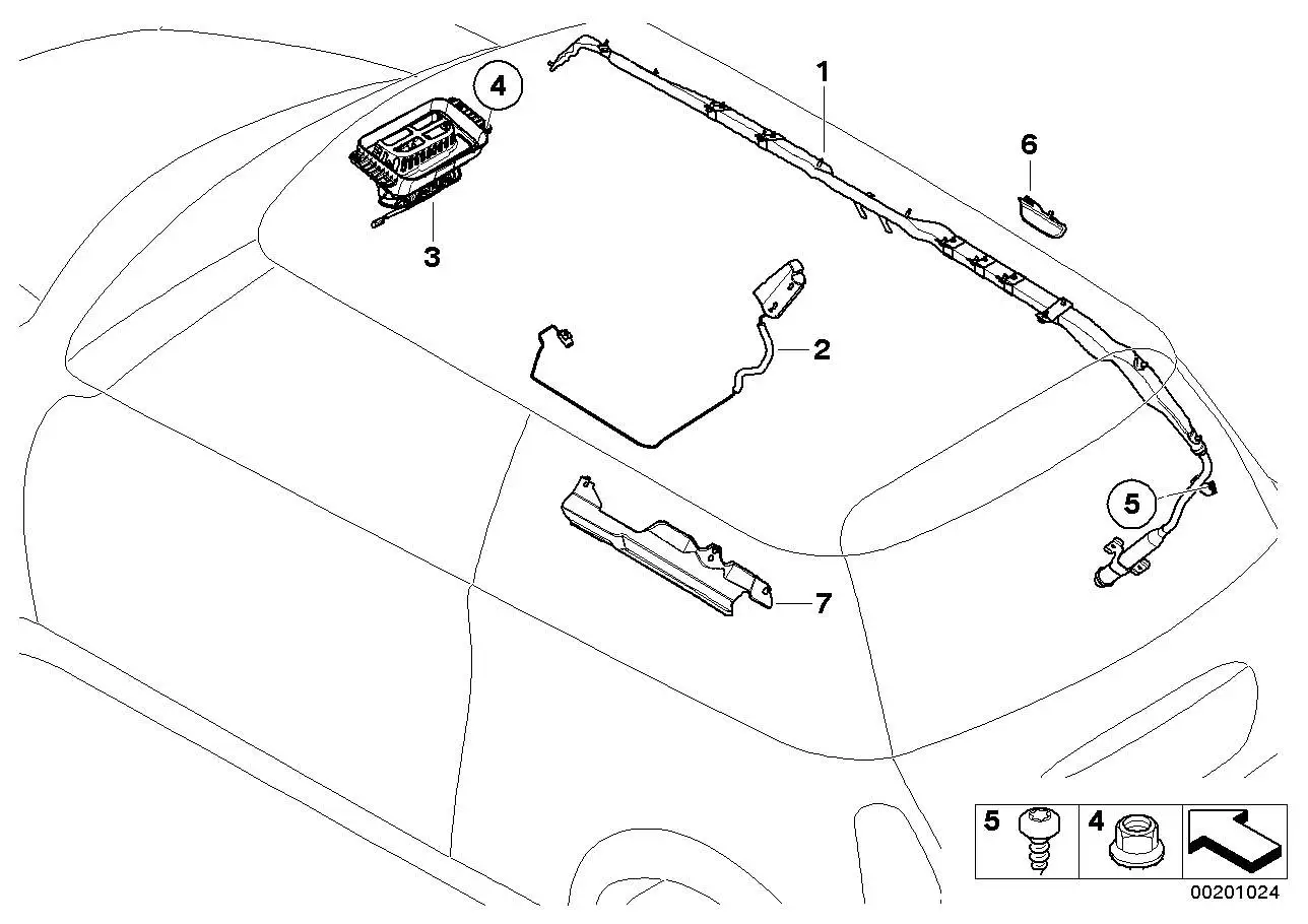 BMW Kopfairbag links R56 72127134077 - MINI R56, MINI R56N