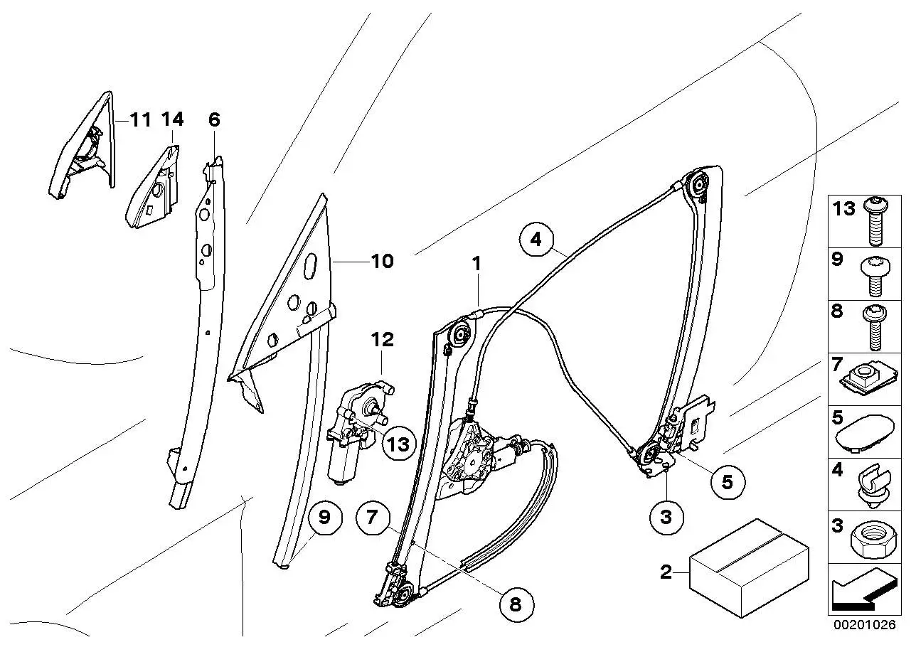 BMW Antrieb Fensterheber E63 E64 67626981143 - 6er E63, 6er E64