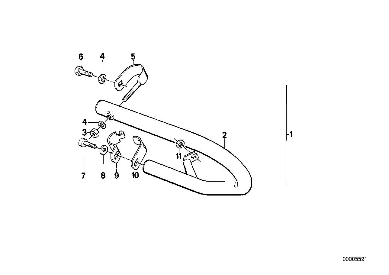BMW Zylinderschutzbügel links R45 R65 46711240365 - Bildposition