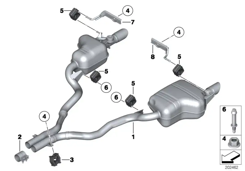BMW Abgasanlage hinten E89 18307647055 - Bildposition 01