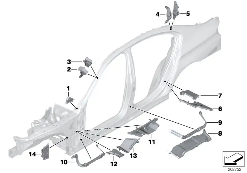 BMW Formteil A-Säule unten aussen links F10 F11 41217186355