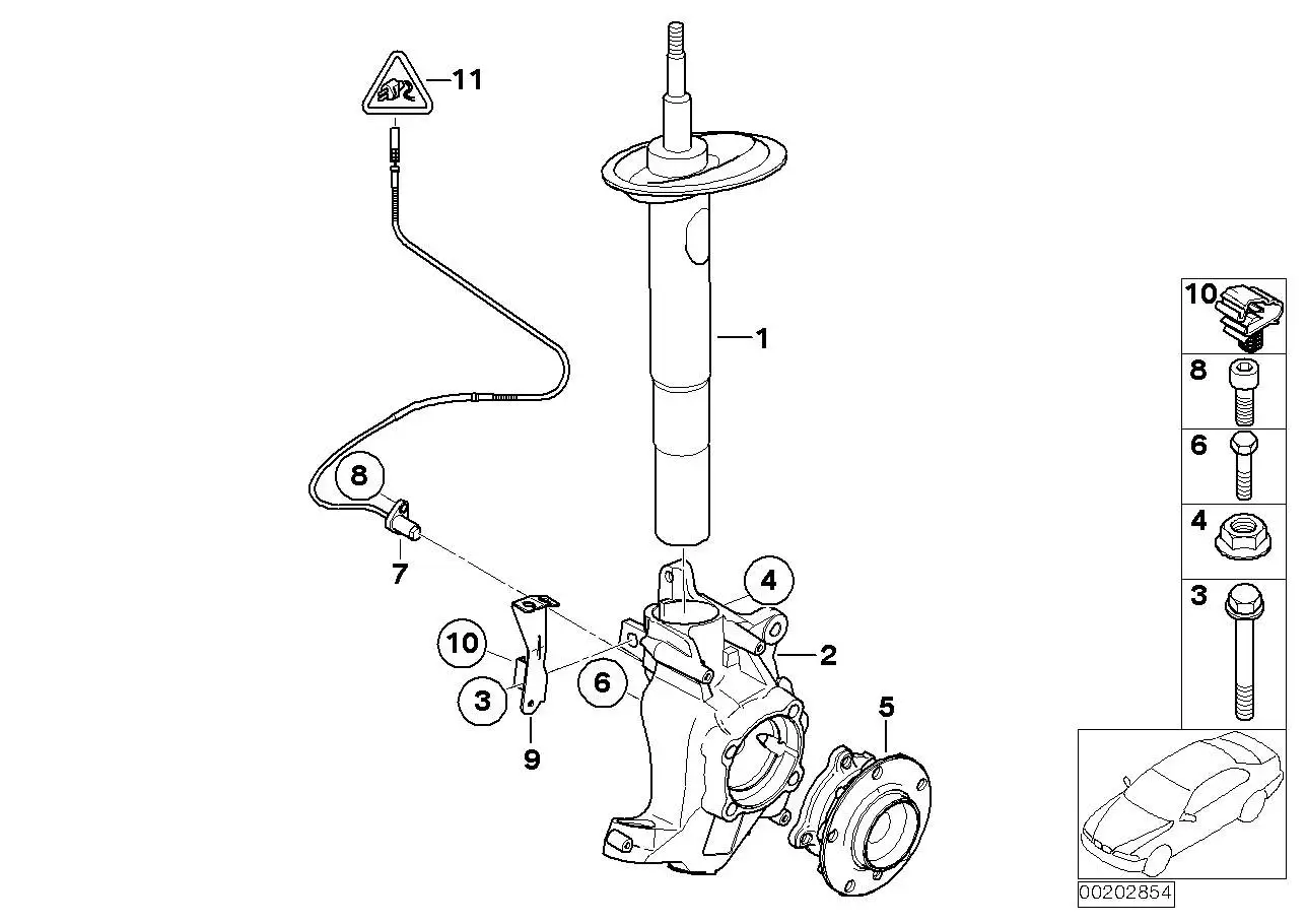 BMW Federbein vorn links E65 E66 31316786531 - Bildposition 01