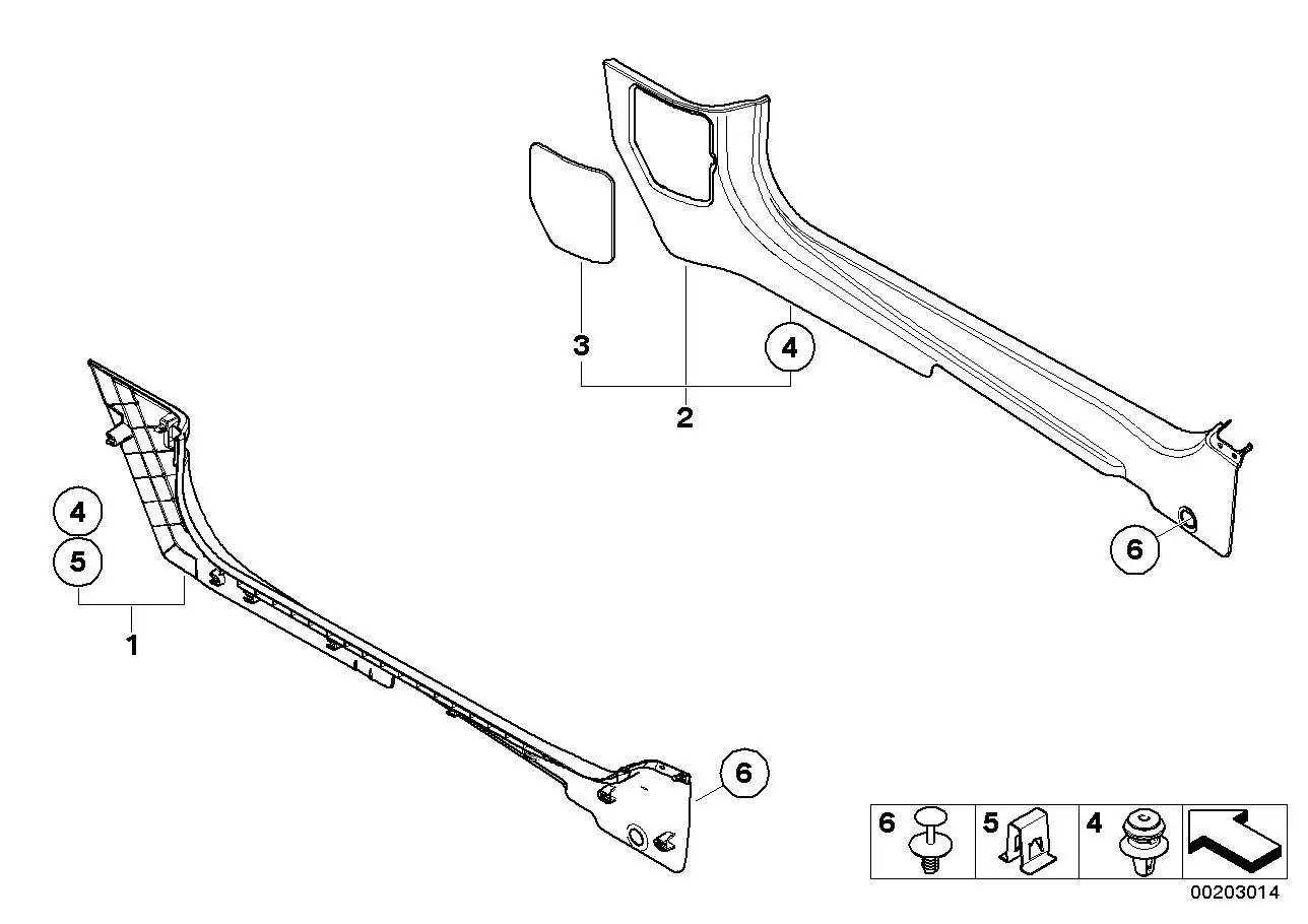 BMW Deckel Seitenverkleidung rechts R55 R56 R57 R58 R59 514327533