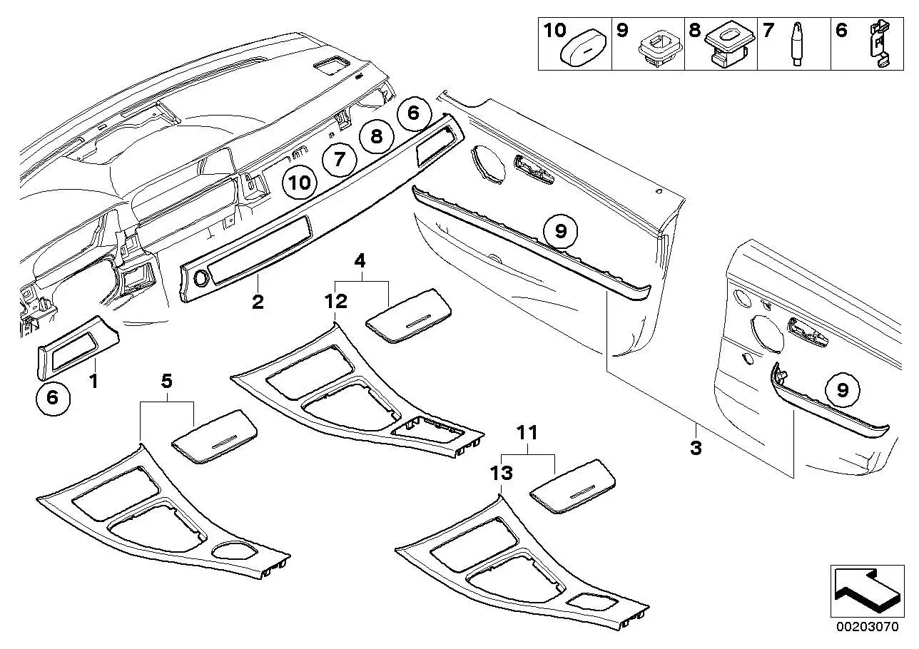 BMW Blende I-Tafel Holz Nussbaum rechts E90 E91 E92 E93 514569855