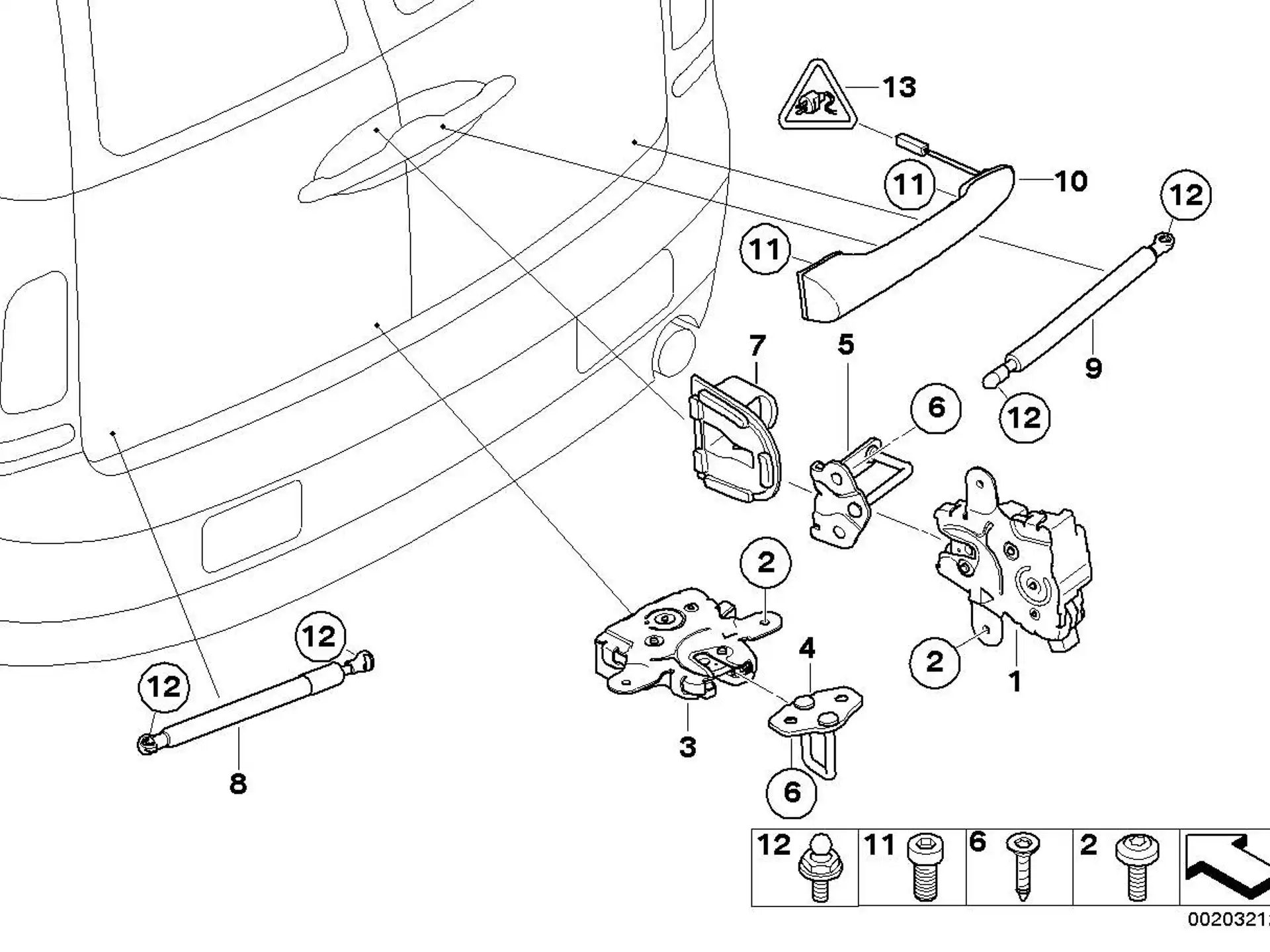BMW Schloss Splitdoor rechts R55 51492754459