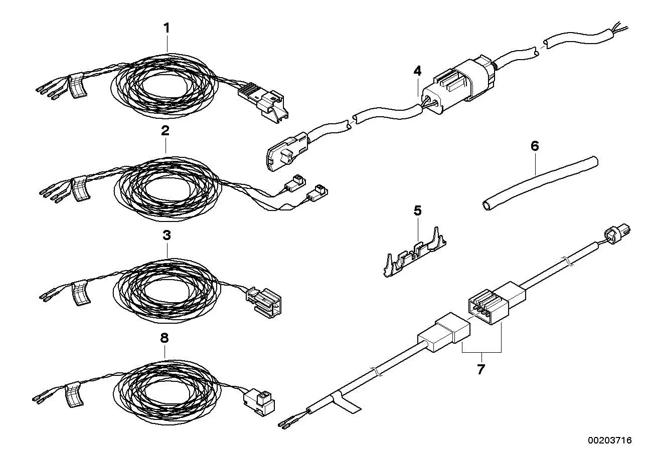BMW Rep.- Kabel Crash-aktive Kopfstütze E60 E61 E63 E64 E70 E71 6
