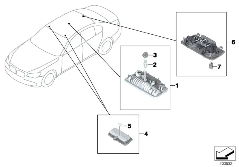 BMW Spiegelleuchte F01 F02 F04 F07 F10 F11 63319163767 - Bildposi