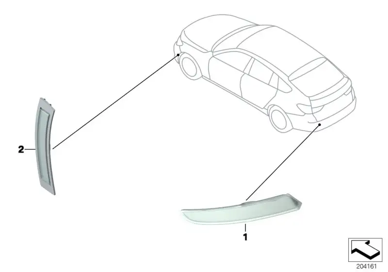 BMW Rückstrahler hinten rechts F07 63147318558 - Bildposition 01