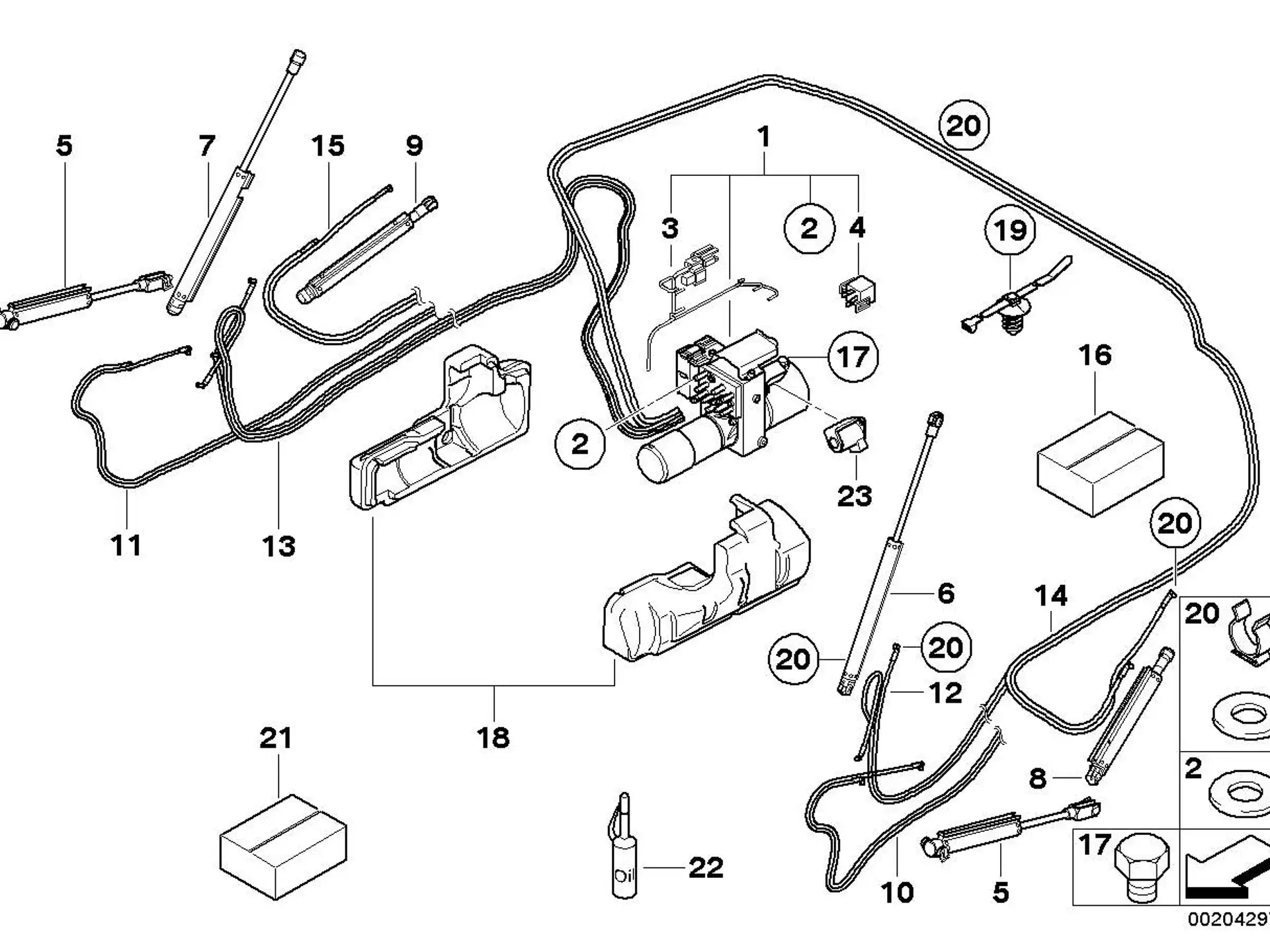 BMW Hydrauliköl für Verdeck/Klappen E46 E64 E85 E88 E89 E93 F12 F23 F33 F83 R52 R57 54340394395