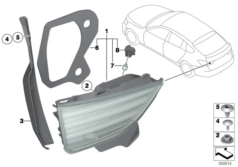 BMW Clip E52 E89 F07 F91 F92 F93 F96 G06 G14 G15 G16 G29 M40i 514