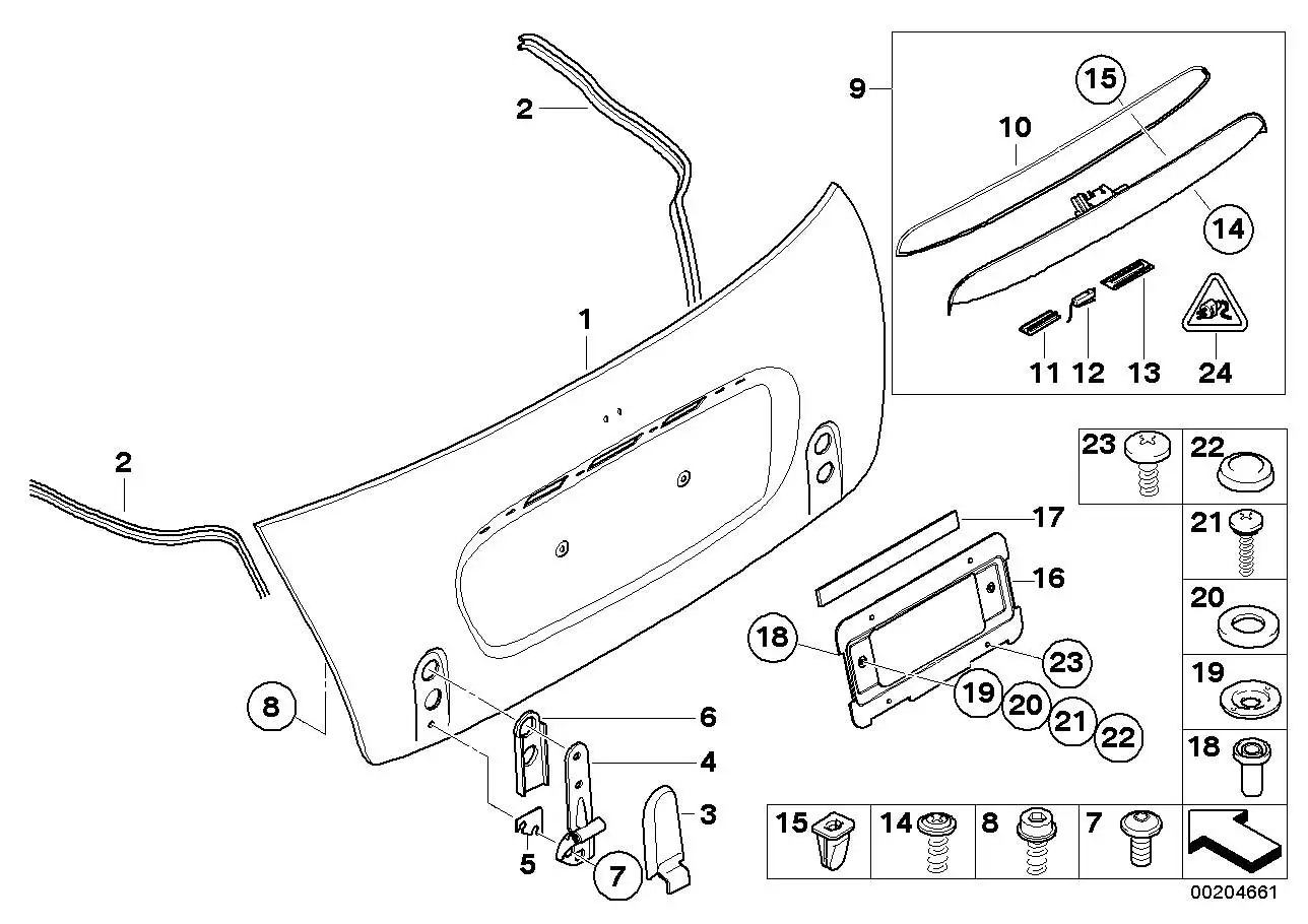 BMW Abdichtung Heckklappe R52 51767178288