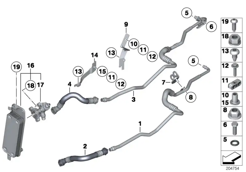 BMW Ölkühlerleitung Rücklauf F01 F02 17227596867