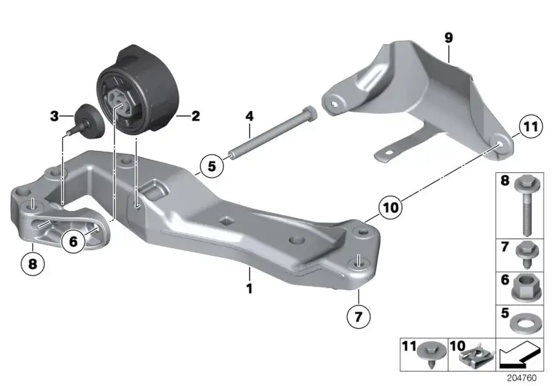 BMW Getriebelager F01 F02 F06 F07 F10 F12 F13 22326777389