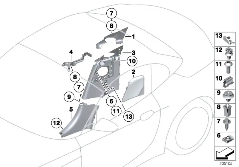BMW Stopfen rechts E89 51469186724