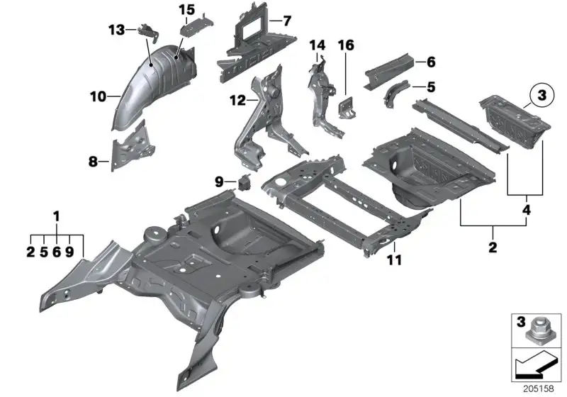 BMW Gepäckraumboden links F11 41137259765