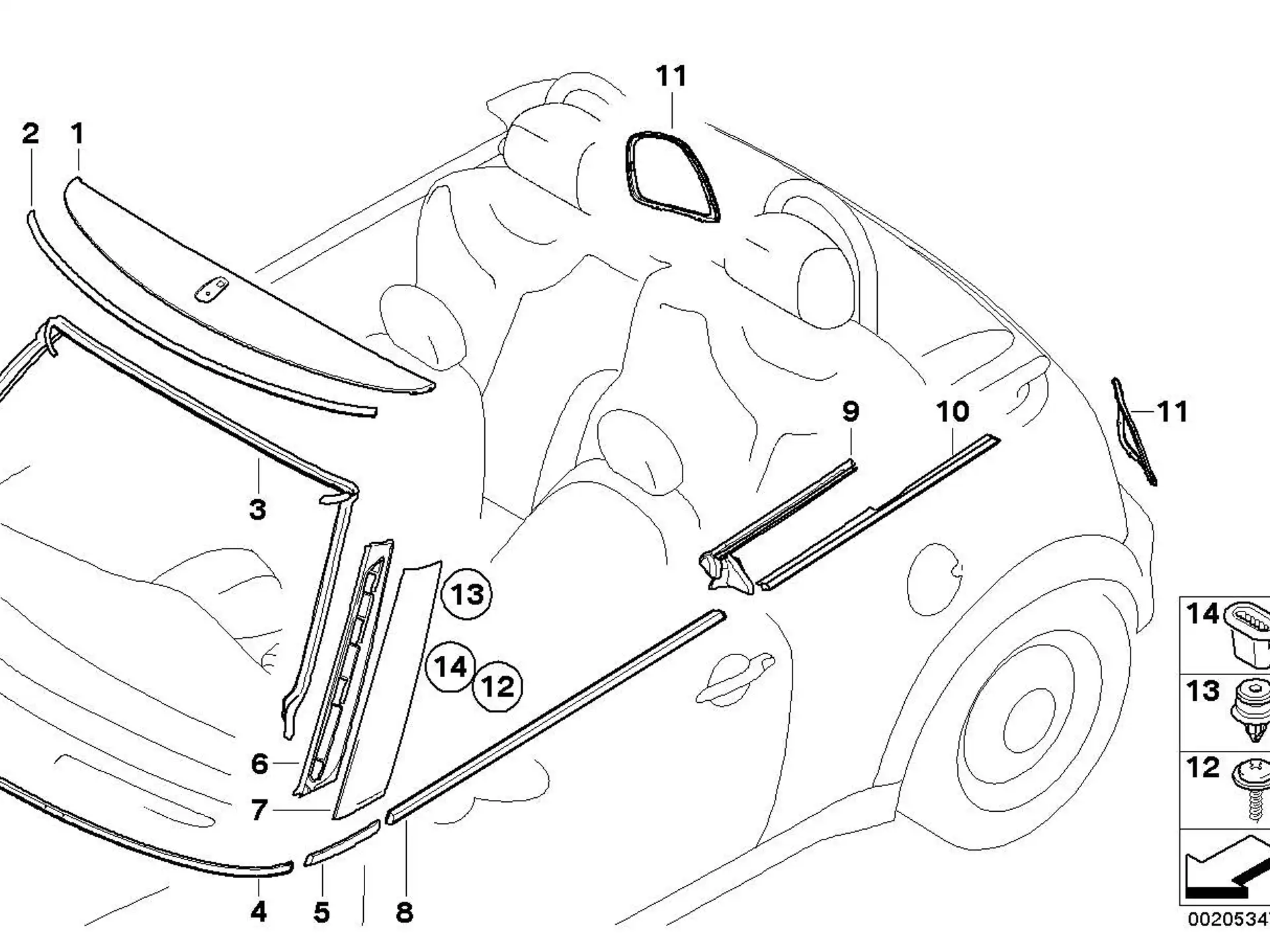 BMW Schaumdichtung A-Säule links R57 51717198507