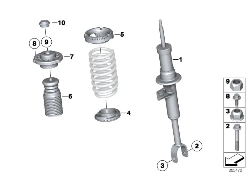 BMW Federbein vorn links F11 31316855965