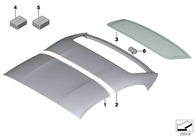BMW Befestigungssatz Dachschale E89 54377220536 - Bildposition 04
