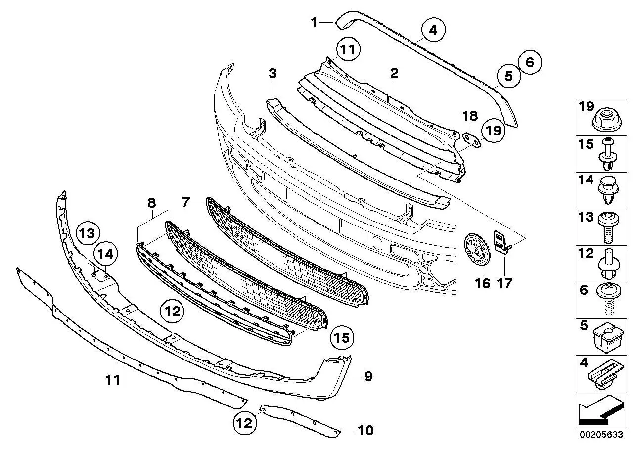 BMW Ziergitter Front R55 R56 R57 R58 R59 51117229335