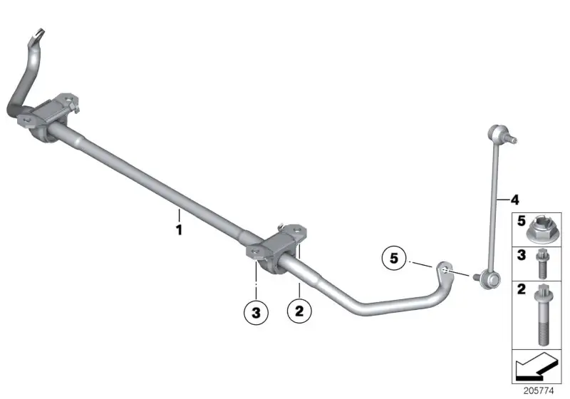 BMW Stabilisator mit Gummilager vorn 31356788349