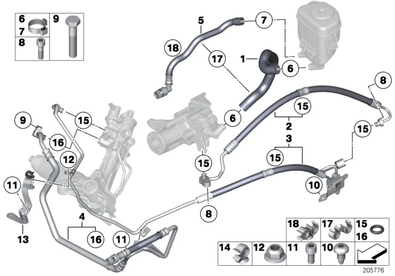 BMW Schlauchklemme E60 E61 E63 E64 E65 E66 E70 E71 E81 E82 E87 E88 E90 E91 E92 E93 F01 F02 F04 F06 F07 F10 F11 F12 F13 32416763470