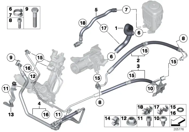 BMW Schlauchklemme E60 E61 E63 E64 E65 E66 E70 E71 E81 E82 E87 E8
