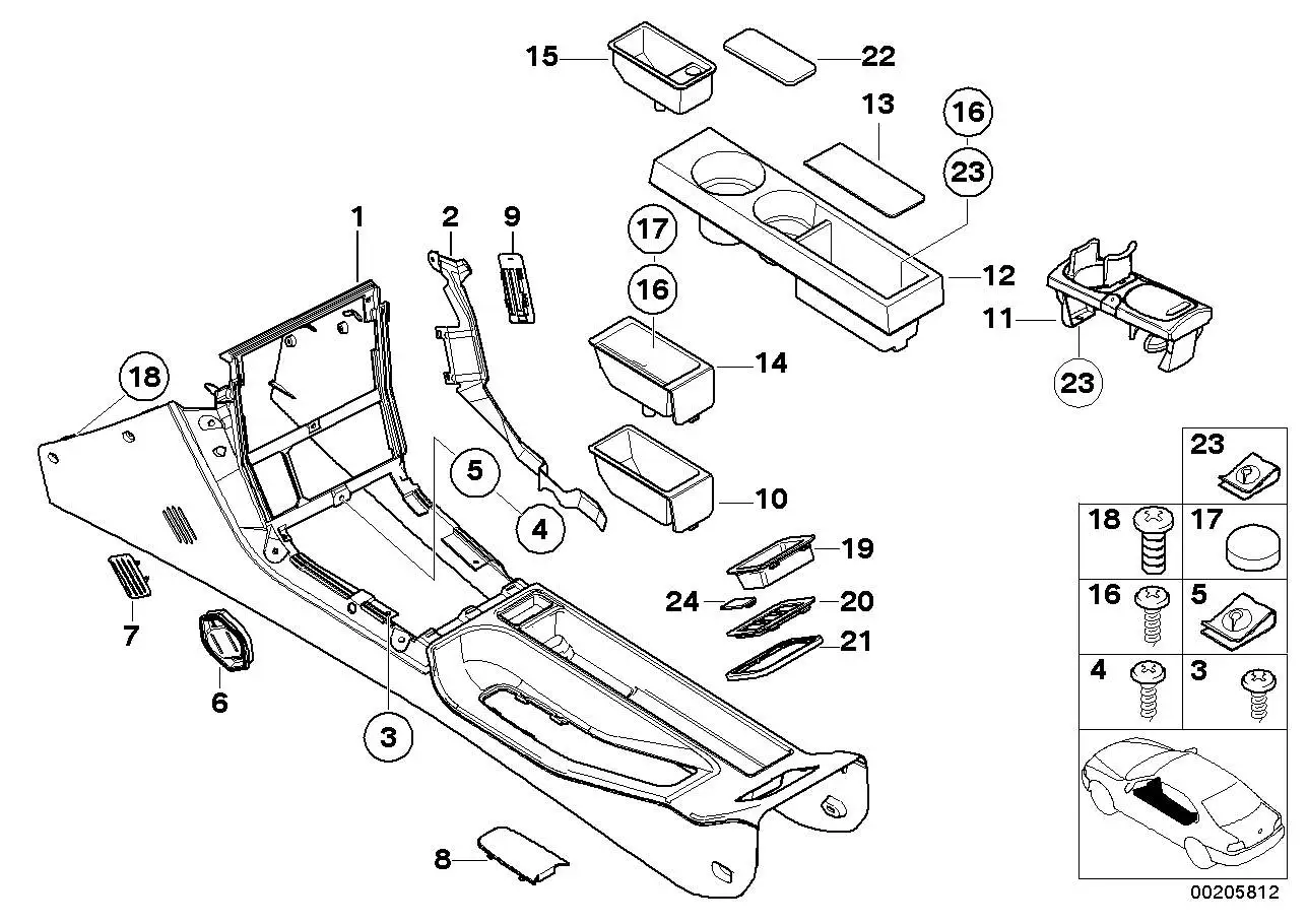 BMW Gehäuse Ascher E36 51168144796 - Bildposition 14