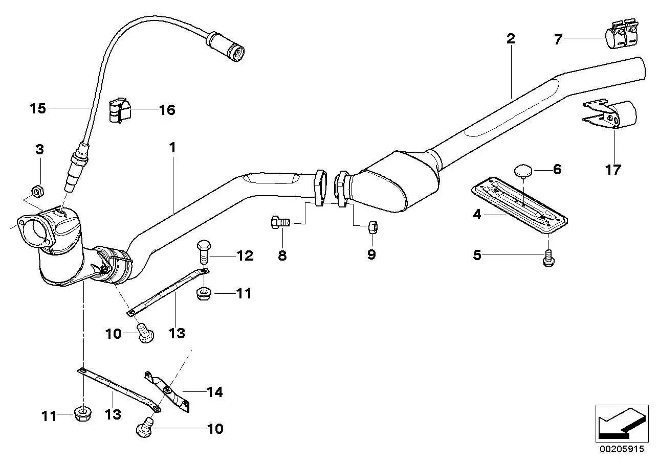 BMW Halter motornaher Katalysator E46 18207787599 - Bildposition