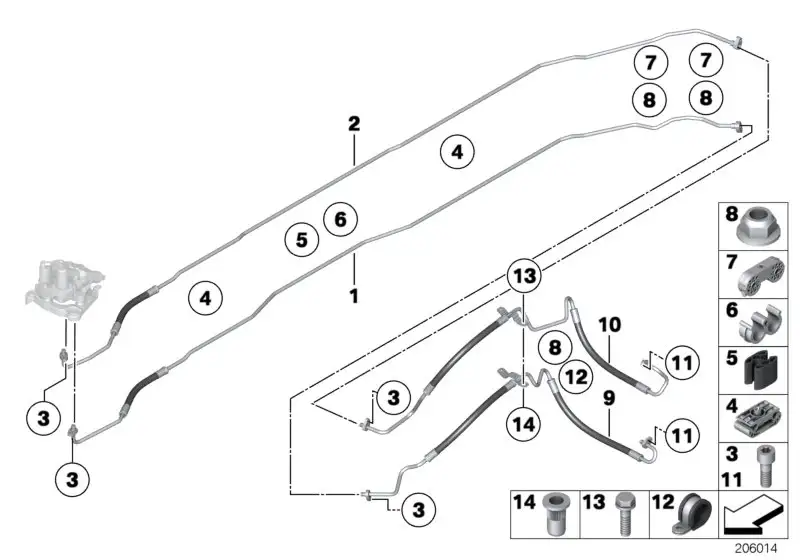 BMW Druckleitung Schwenkmotor 37106792442 - Bildposition 10
