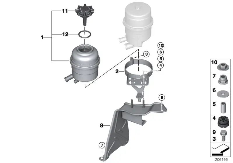 BMW Halter Ölbehälter E82 E84 E90 E91 E92 E93 32416796408 - Bildp