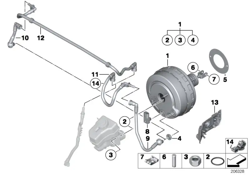 BMW Bremskraftverstärker E81 E82 E87 E88 E90 E91 E92 E93 34336789
